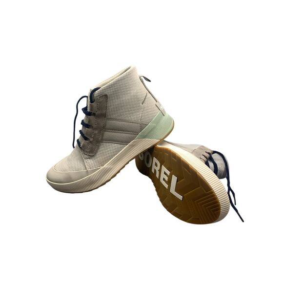 Sorel Womens Gray Out N About III Full Grain Leather Upper Mid Top Sneakers 8.5 - Picture 1 of 11